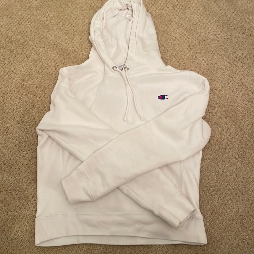 White Women’s Champion Reverse Weave Hoodie